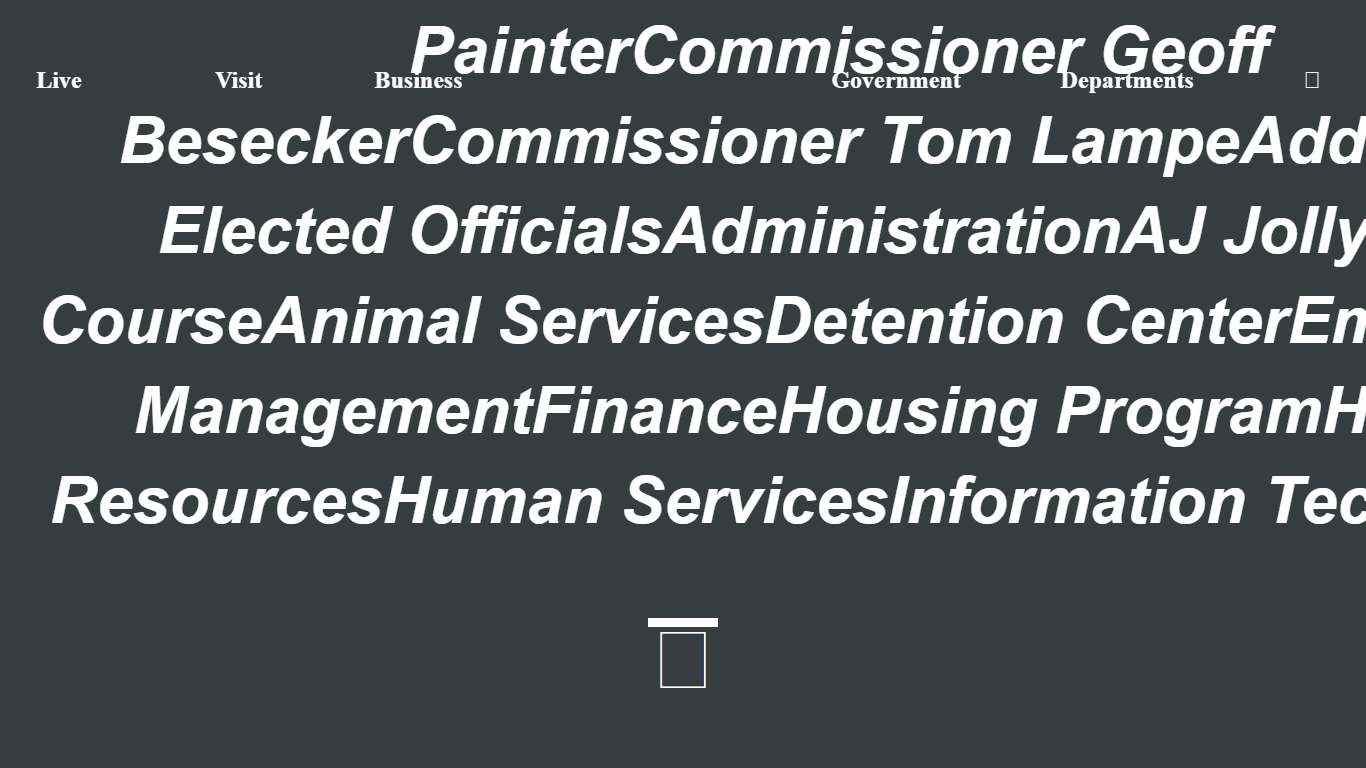 Home PageLiveVisitBusinessGovernmentJudge/Executive Steve PenderyCommissioner Brian PainterCommissioner Geoff BeseckerCommissioner Tom LampeAdditional Elected OfficialsAdministrationAJ Jolly Golf CourseAnimal ServicesDetention CenterEmergency ManagementFinanceHousing ProgramHuman ResourcesHuman ServicesInformation Technology / Campbell County, Kentucky